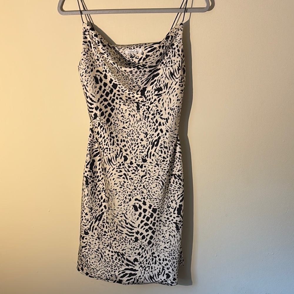 Timing Women’s Black and White Mini Slip Dress Size Small